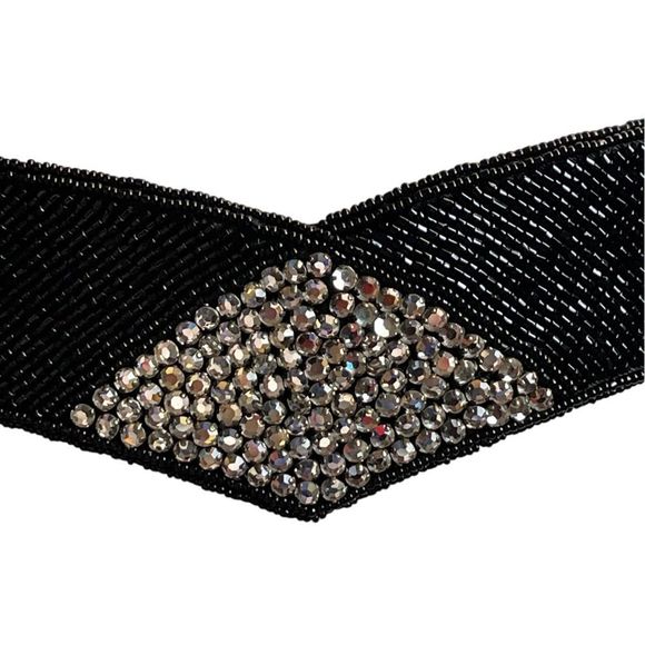 Vintage REGALE Beaded/Rhinestone Belt Size Large - Picture 3 of 8